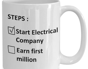 Funny Electrical Company Mug Electrician Startup Own Self Entrepreneur Business Person