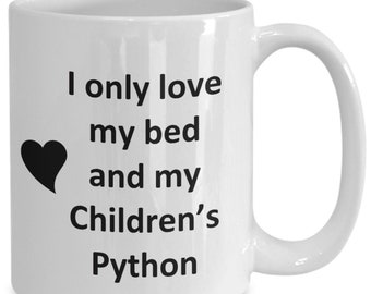 Children’s Python Lover Mug - Snake - Reptile Pet - Love My Children’s Python Coffee Cup Tea