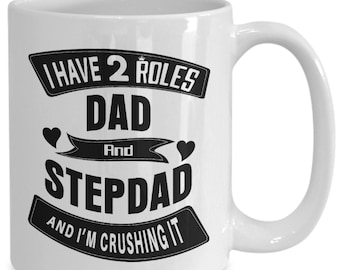 Funny Mug for Stepdad Gift Christmas Xmas Bonus Step Dad Fathers Day from Kids Son Daughter