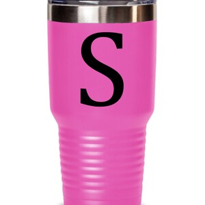 Tumbler initial letter s character for him her mom dad friend girl boy child son daughter