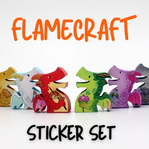 FlameCraft  Meeple Stickers upgrade pack • Decals Kit for FlameCraft  Dragon Meeples