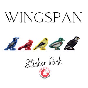 Wingspan Birds sticker set (Unofficial product) - 40 Wooden Meeples