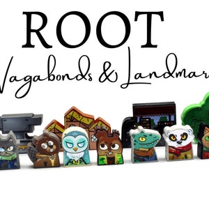 ROOT Vagabond & Landmarks Meeple Stickers upgrade pack • Decals Kit for ROOT boardgame