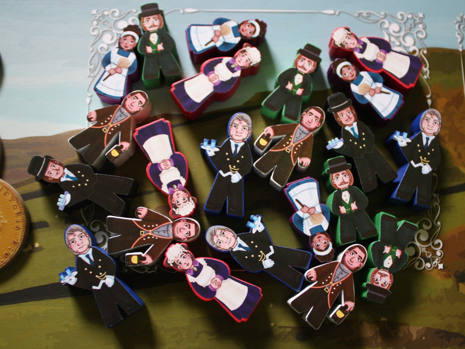 Obsession Meeple Stickers Upgrade Pack Decals Kit for Servants Worker