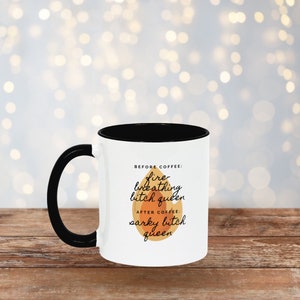 Fire-breathing B Queen Throne of Glass Sarah J Maas Inspired Mug Black image 2