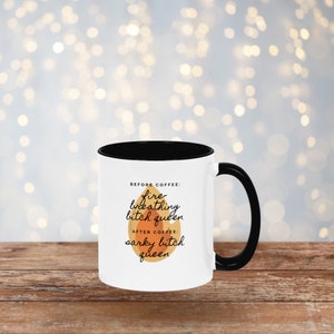 Fire-breathing B Queen Throne of Glass Sarah J Maas Inspired Mug Black image 3