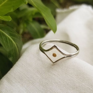 s925 mustard seed ring | sterling silver faith jewelry | unique biblical gift | Matthew 17:20 | dainty chevron ring | handmade gift