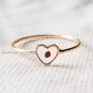 Mustard seed ring | SIZE 6 | handmade faith jewelry | heart frame | Matthew 17:20 | Faith as small as a mustard seed ring | Biblical jewelry
