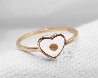 Mustard seed ring | Stainless steel | handmade faith ring | heart frame | Matthew 17:20 | Small Faith | Biblical jewelry | 2 color options