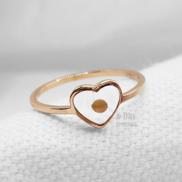 Mustard seed ring | Stainless steel | handmade faith ring | heart frame | Matthew 17:20 | Small Faith | Biblical jewelry | 2 color options