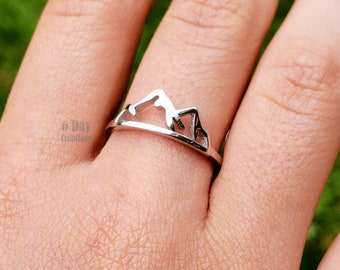 Mountain ring | 925 sterling silver | minimalistic ring | wanderlust jewelry | nature jewelry | dainty stacking ring | mountain promise ring