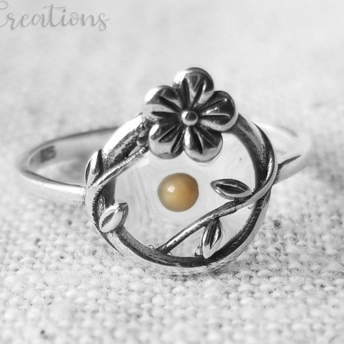 S925 Mustard Seed Ring Sterling Silver Nature Jewelry Etsy