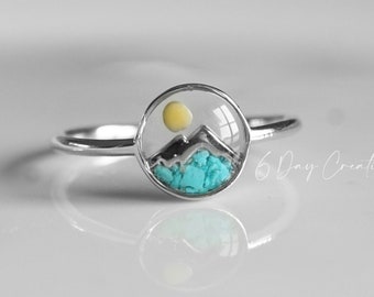 Turquoise mustard seed ring | 925 sterling silver | Matthew 17:20 | Christian | turquoise rock | Bible Gift | faith moves mountains