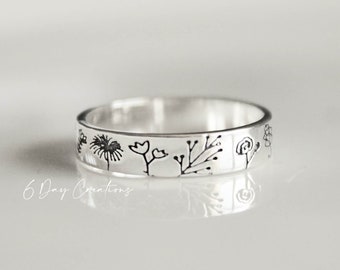 Flower ring | .925 sterling silver | MOM gift | cute jewelry | boho accessory | hypoallergenic | gardener | nature | plant lover |