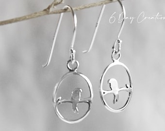 Bird earrings | Sterling Silver Bird accessory | lightweight easy-wear jewelry | nature-themed gift for her