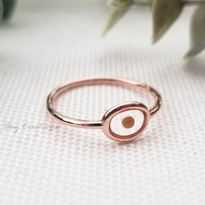 s925 Senfkorn Ring | Sterling Silber rosé-gold Glaube Schmuck | einzigartiges biblisches Geschenk | Matthäus 17:20 | zierlicher Kreis Ring | handgemachtes Geschenk