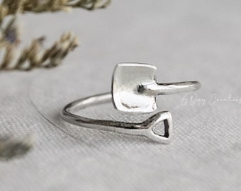 Shovel ring | .925 sterling silver | adjustable tool jewelry | carpenter gift | House accessory | statement | gift for her/him |