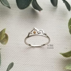 s925 mountain mustard seed ring | handmade faith jewelry | minimalist ring | Matthew 17:20 | Biblical jewelry | Believer gift | minimalist