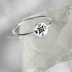 Compass ring | Psalm 119 | .925 sterling silver | minimalist jewelry | Faith reminder | traveling gift | simple ring | detailed accessory