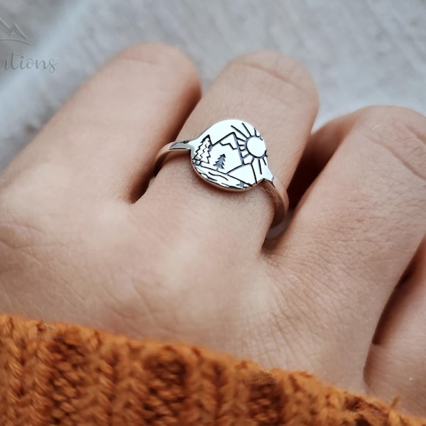 s925 Mountain ring | nature jewelry | unique minimalist accessory | statement jewelry | the mountains are calling and I must go | wanderlust