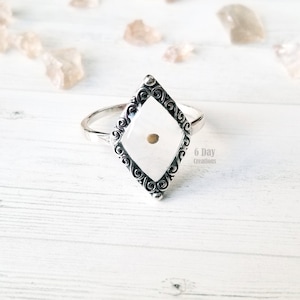 STERLING SILVER diamond mustard seed ring | Matthew 17:20 | handmade faith jewelry | minimalistic | Biblical Christian | Believer gift |