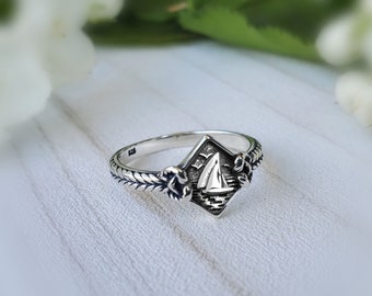 Sailboat Ring | .925 sterling silver | unique ocean jewelry | wanderlust lake cabin jewelry | summer gift  | outdoor sport