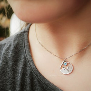 Mountain necklace | wanderlust jewelry | silver plated brass | dainty accessory | cute nature jewelry | mountain range | unique gemstone