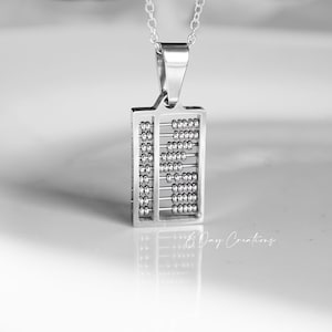 Abacus necklace | working abacus pendant | stainless steel jewelry | detailed accessory | math teacher gift | **custom chain length