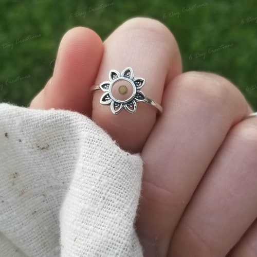 S925 Mustard Seed Ring Sterling Silver Nature Jewelry Etsy