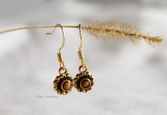 Mustard seed earrings | 24k gold, .999 fine silver, and natural copper plating | faith jewelry | Matthew 17:20 | Christian | minimalistic