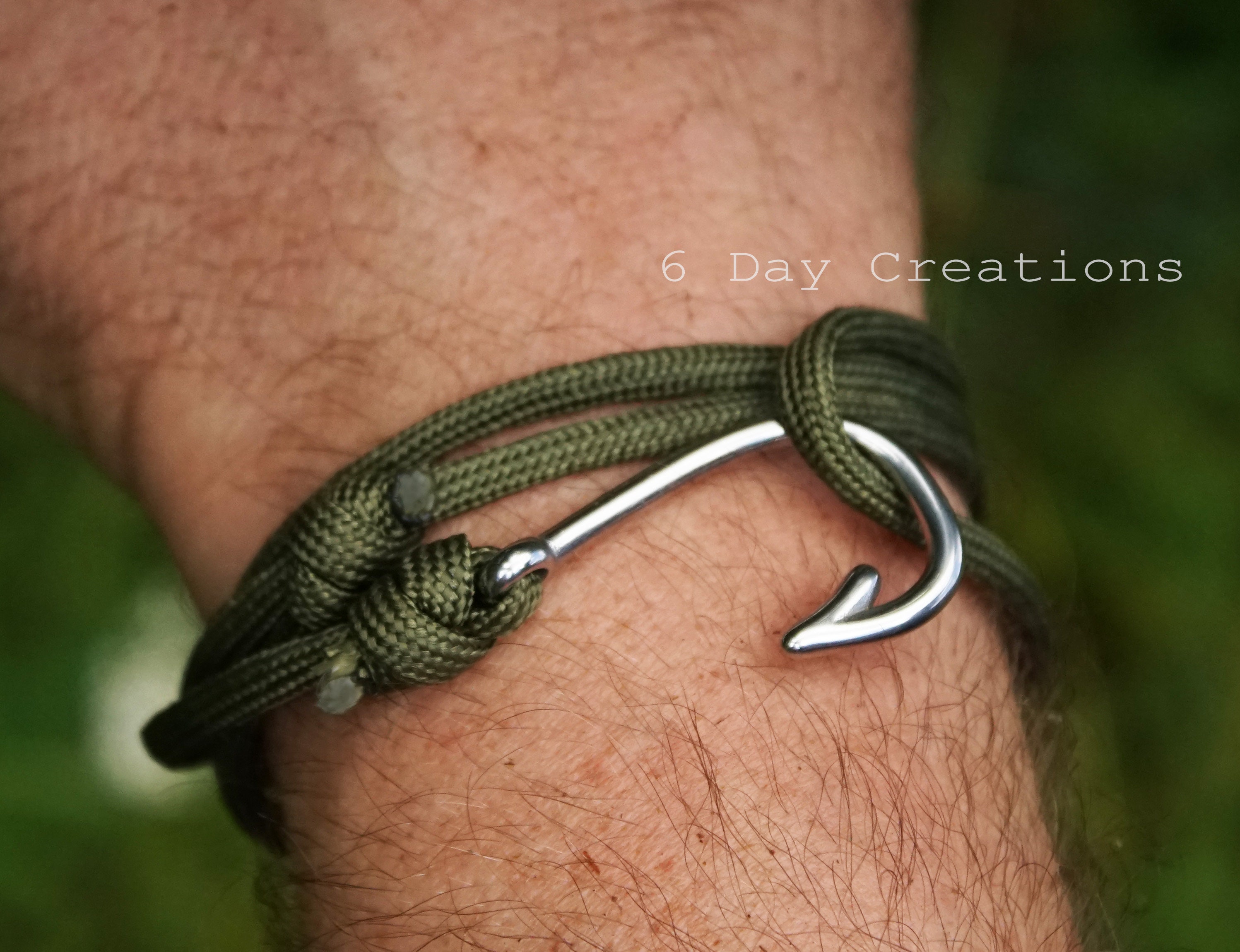 Christian Fishers of Men Bracelet | Stainless Steel | Men's Jewelry | Biblical Gif for Him | Hook Bracelet | Fishermen Accessory |paracord