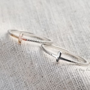 Cross Ring | s925 sterling silver SILVER or ROSE GOLD | Scripture Reminder | Minimalistic Bible Themed Jewelry | Faith Band | Christian gift