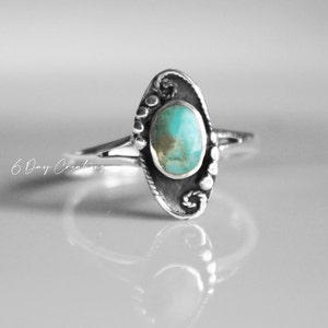 Genuine Turquoise ring | 925 sterling silver | Beautiful stone gift | Genuine Turquoise | size options | teal stone | present for her
