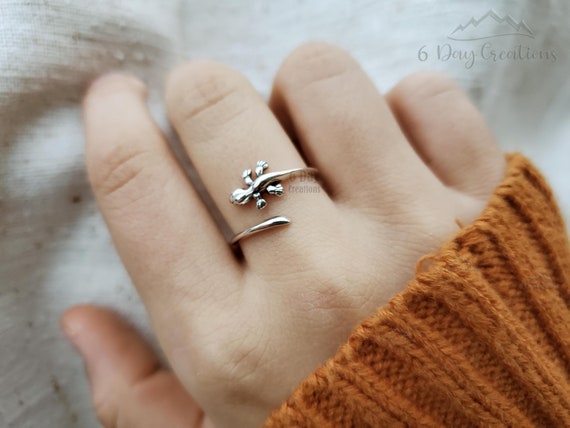 Sterling silver lizard ring sale