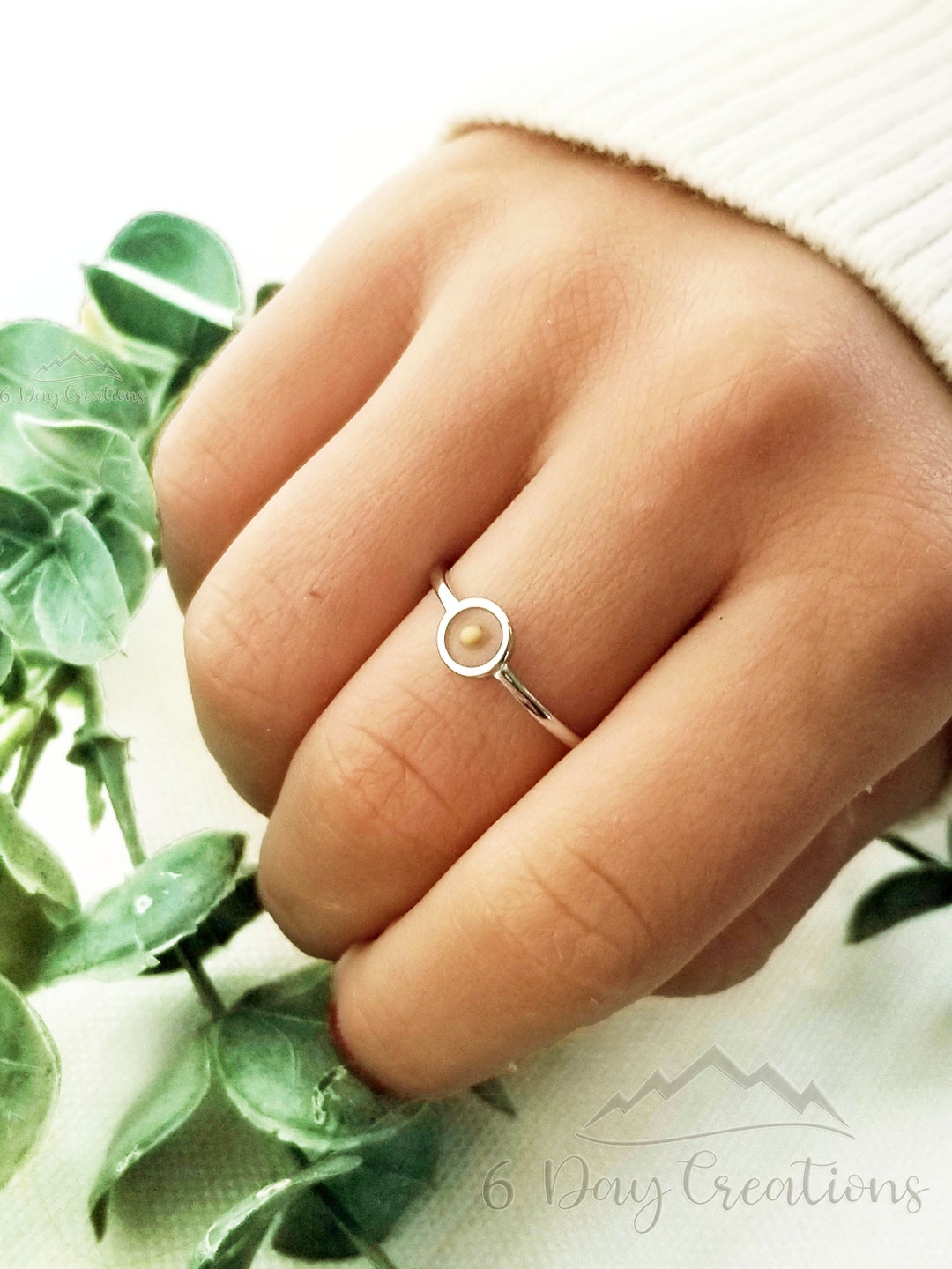 S925 Tiny Mustard Seed Ring | Sterling Silver Faith Jewelry