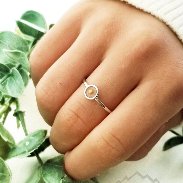s925 tiny mustard seed ring | sterling silver faith jewelry | unique biblical gift | Matthew 17:20 | dainty circle ring | handmade gift