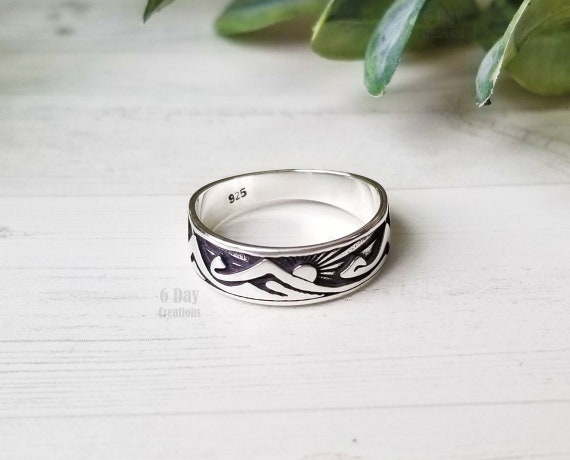 S925 Anello di montagna argento sterling gioielli naturali
