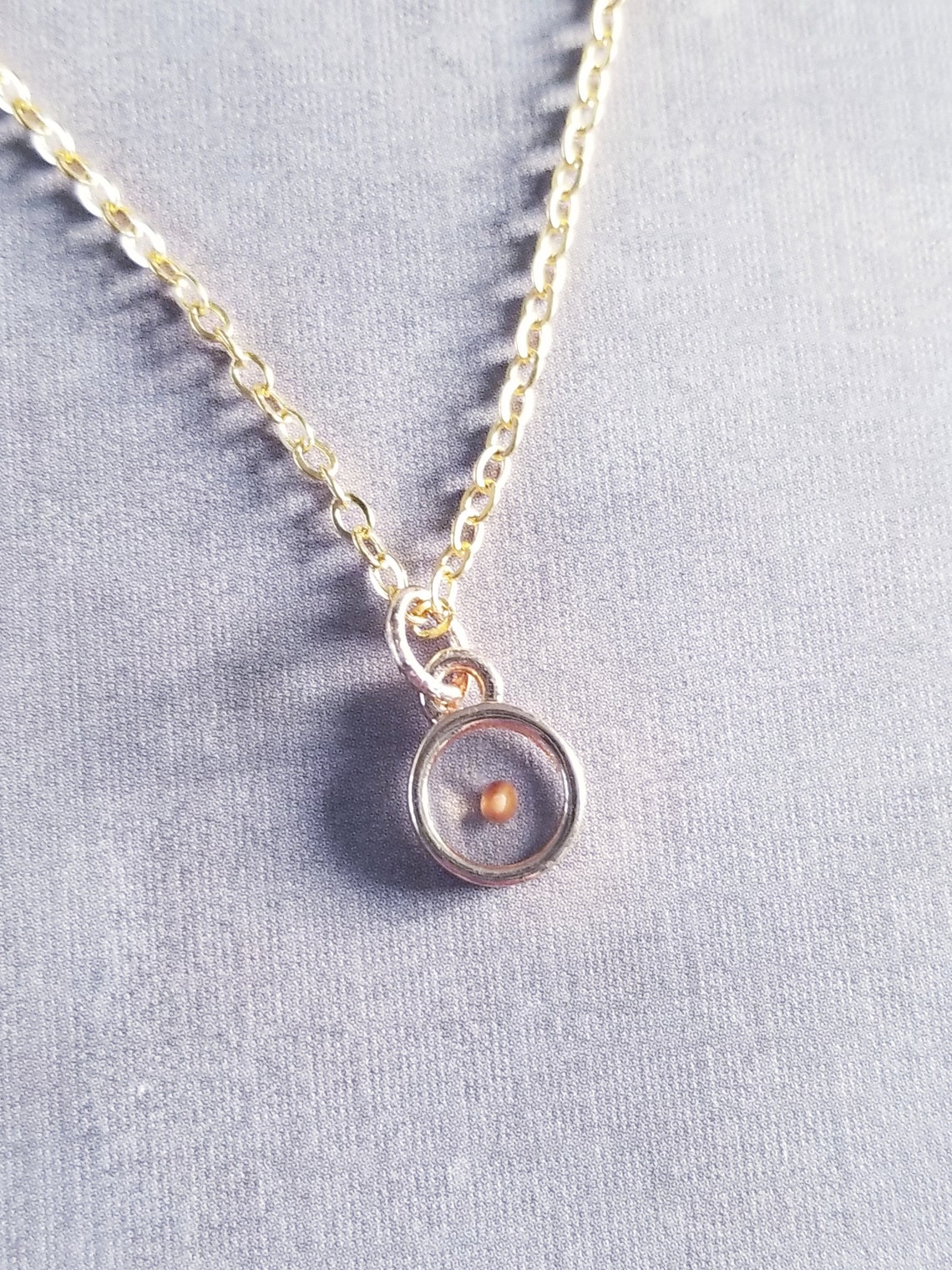 Tiny Mustard Seed Necklace 14k Gold Plated Chain Faith Etsy UK