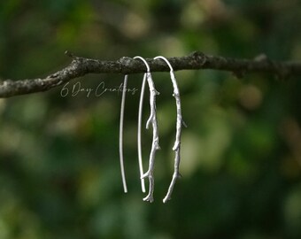 Branch earrings | .925 sterling silver | twig accessories | nature-themed jewelry | **hypoallergenic | plant earrings | gift for her