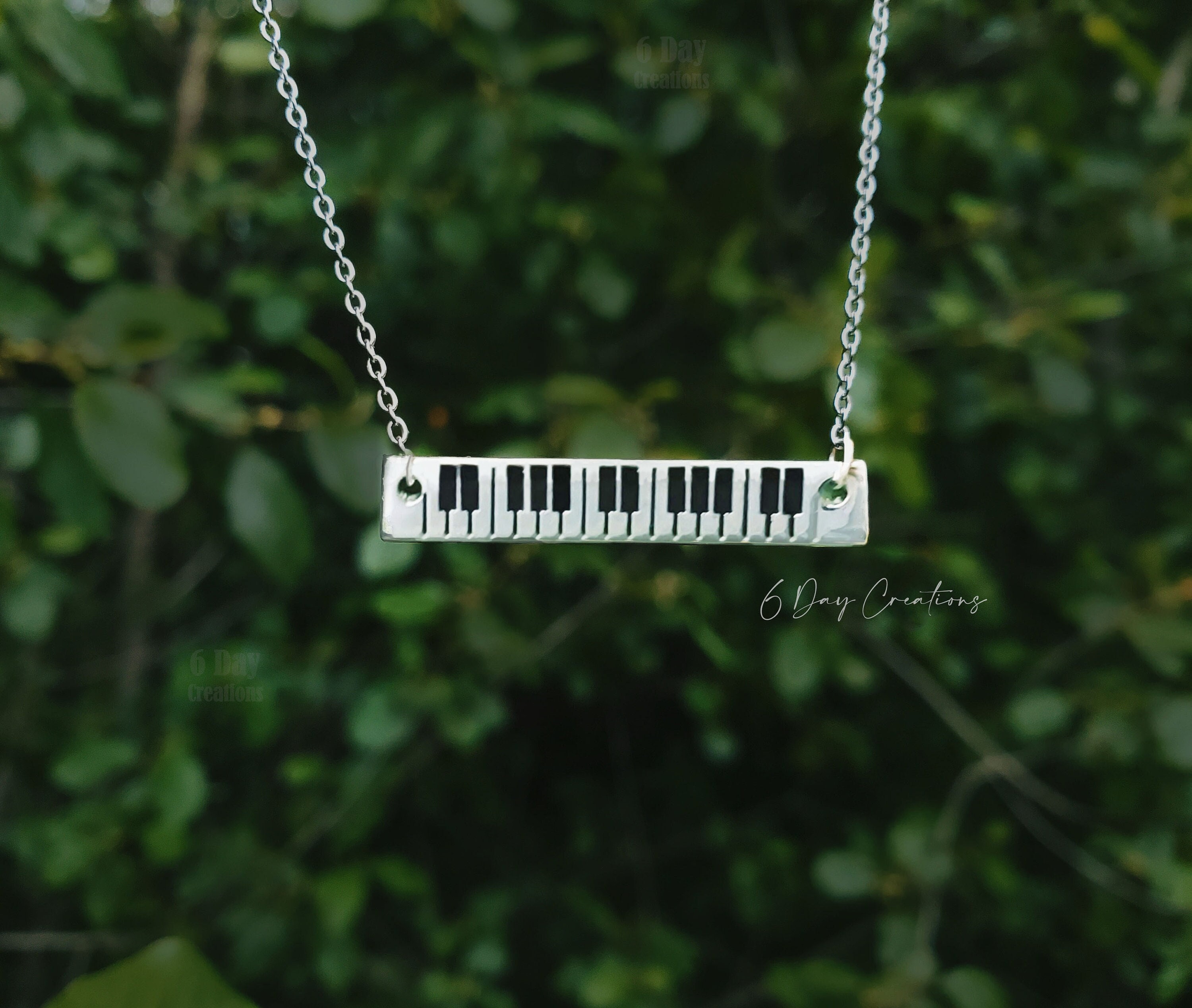 Piano key shop necklace