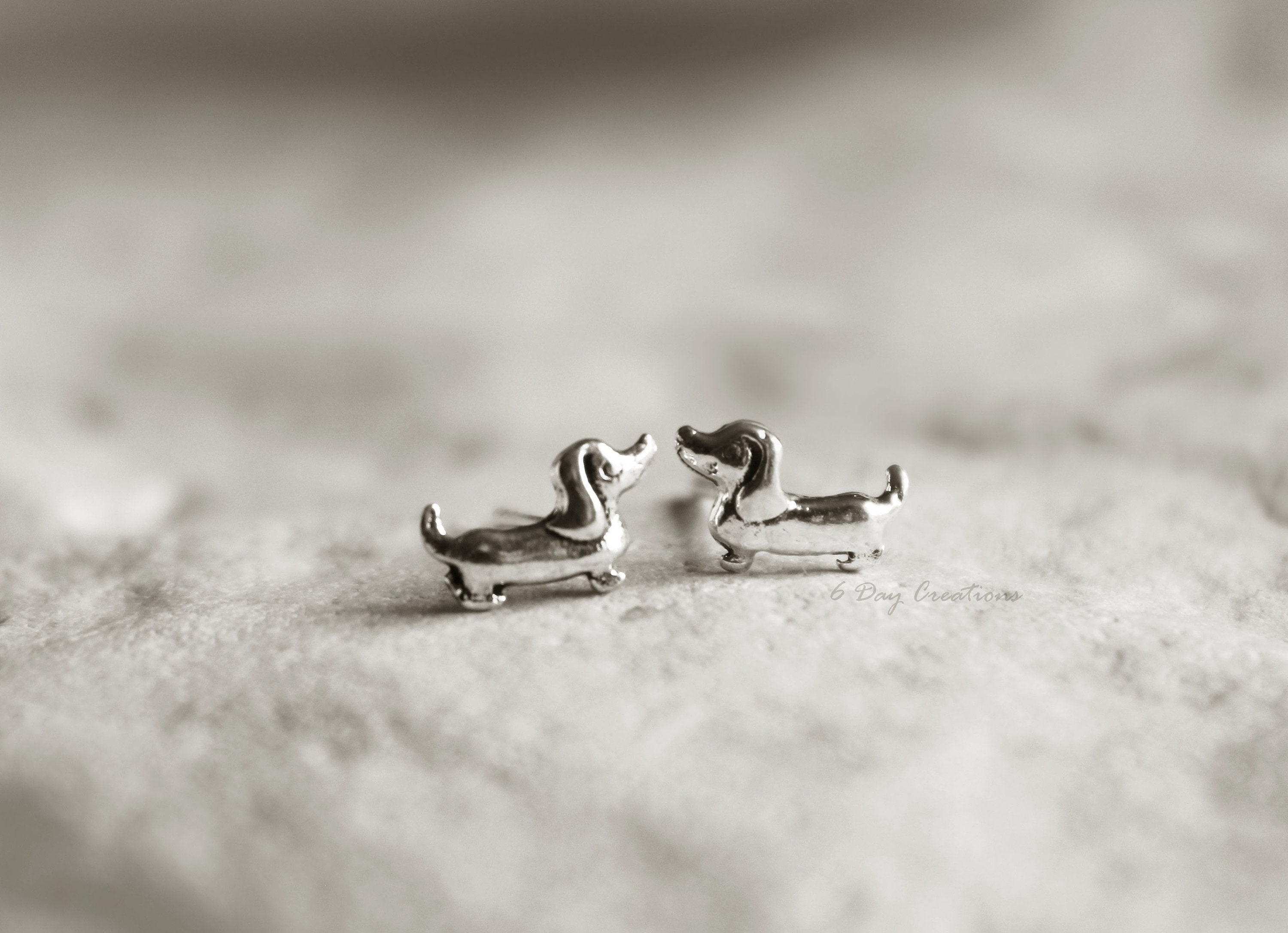 Dachshund Stud Earrings S925 Sterling Silver Hypoallergenic Dog