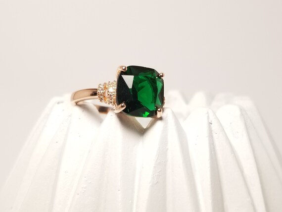 Emerald Green CZ Ring 925 Sterling Silver Plated Marvel Loki
