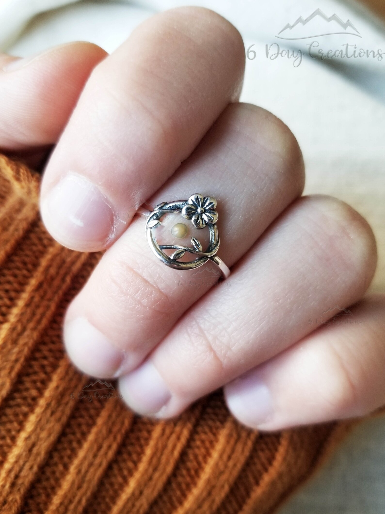 S925 Mustard Seed Ring Sterling Silver Nature Jewelry Etsy