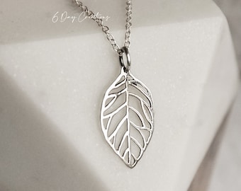 Leaf Sterling Silver necklace | gift for her | nature | outdoor | plants | minimalist | silver| forest jewelry