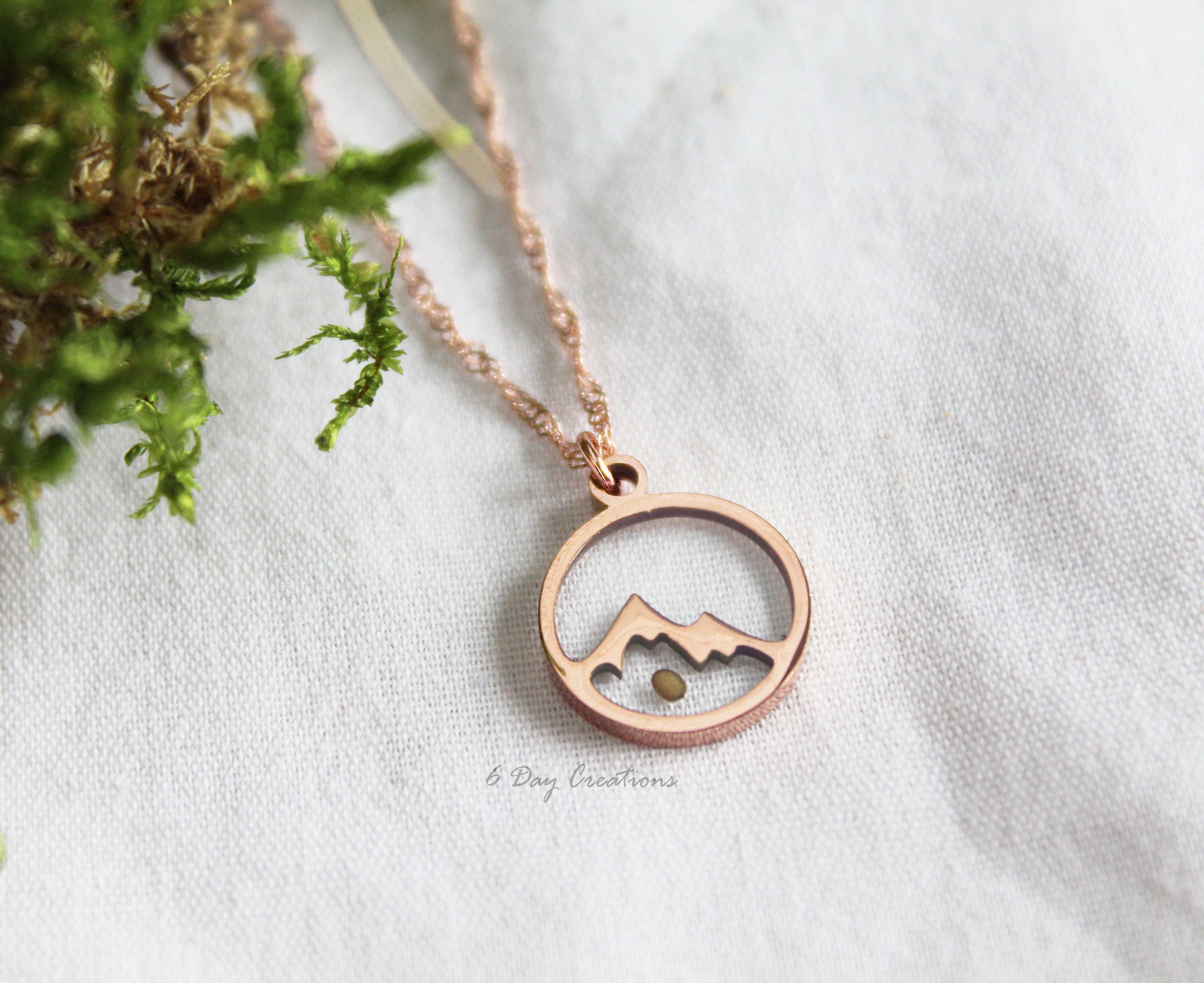 Rose gold shop mountain necklace