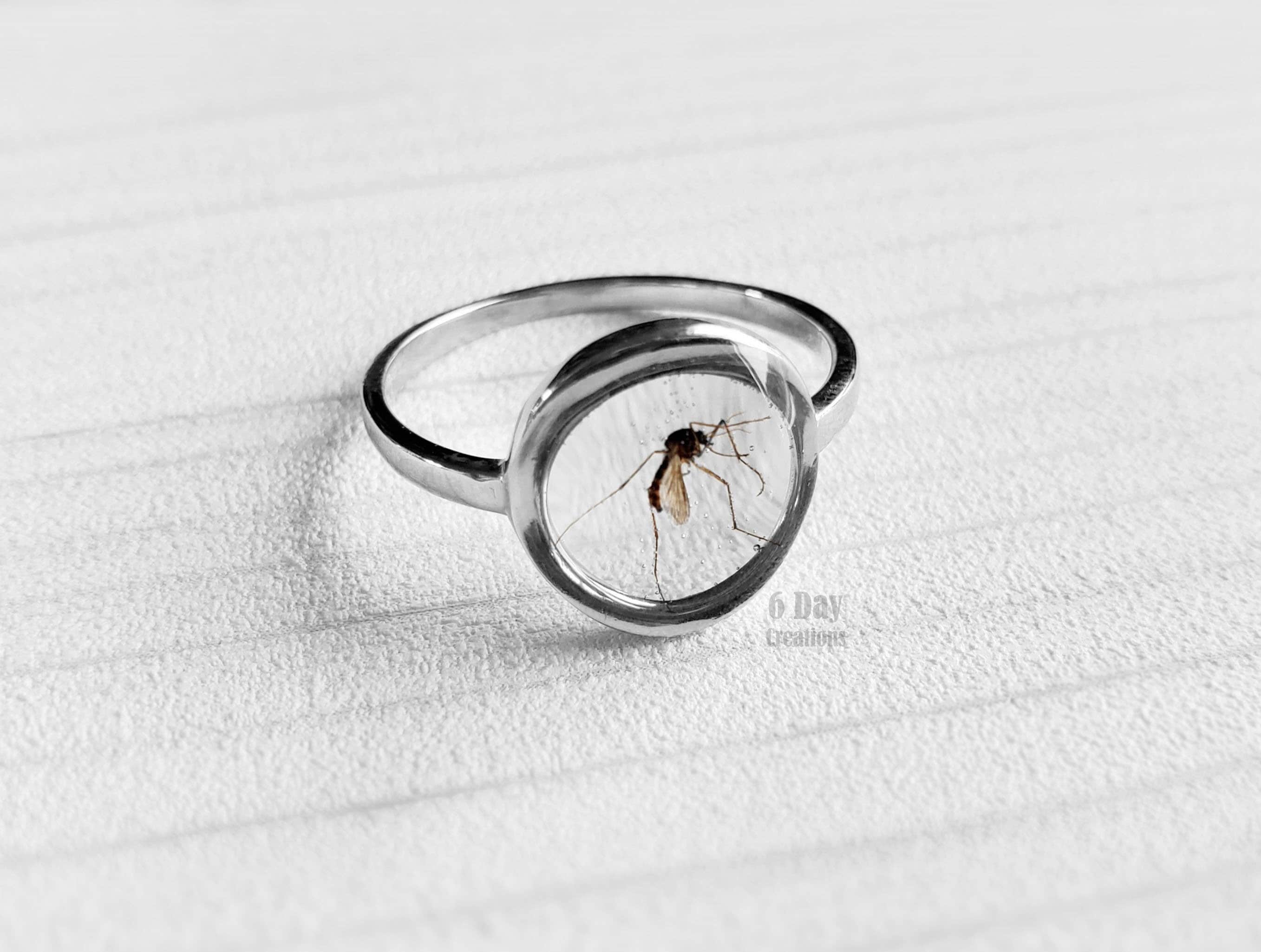 REAL Mosquito Ring | .925 Sterling Silver | Unique Bug Jewelry