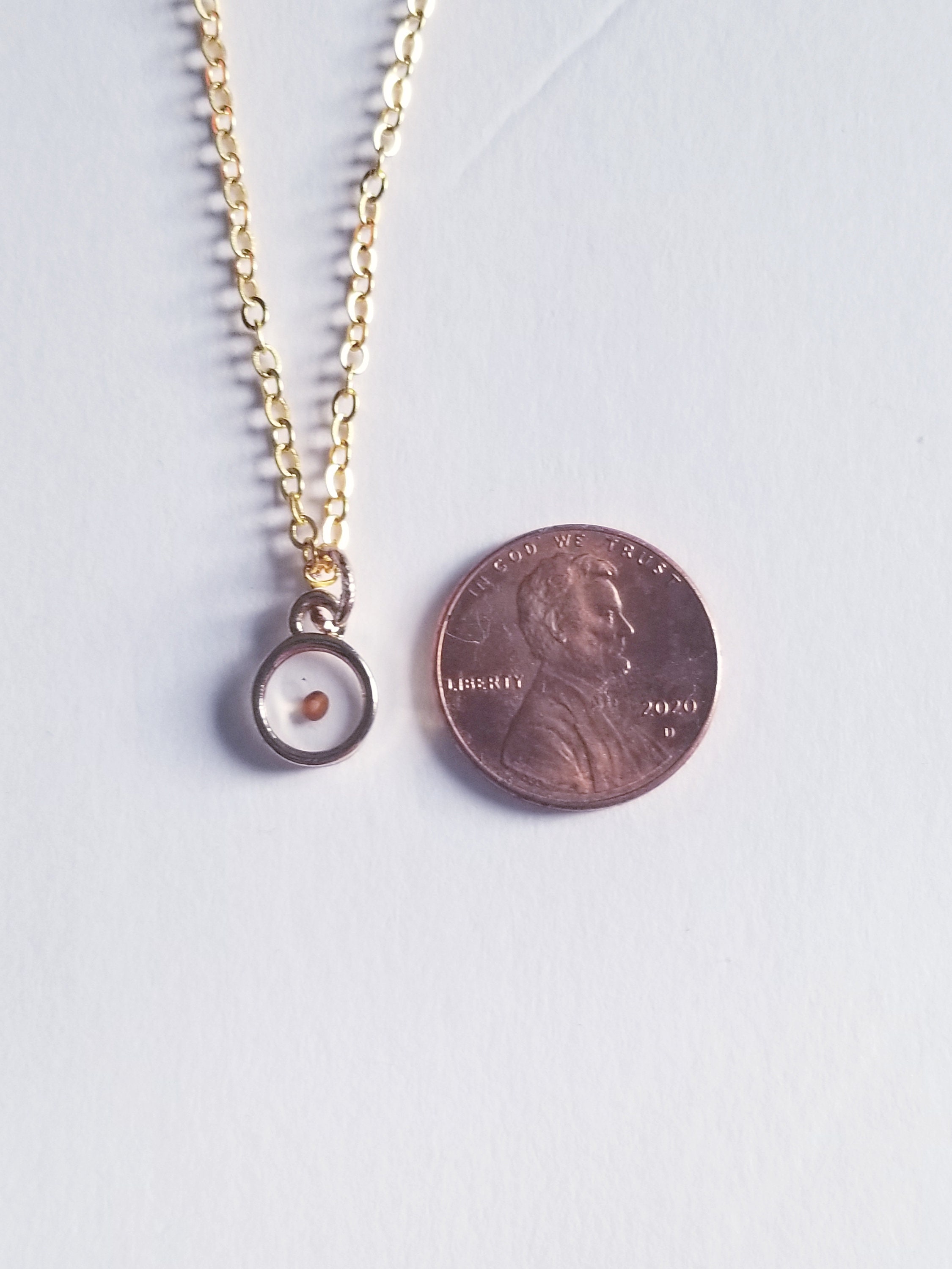 Tiny Mustard Seed Necklace 14k Gold Plated Chain Faith Etsy UK