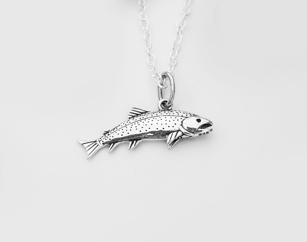 Trout Necklace .925 Sterling Silver Minimalist Jewelry Etsy