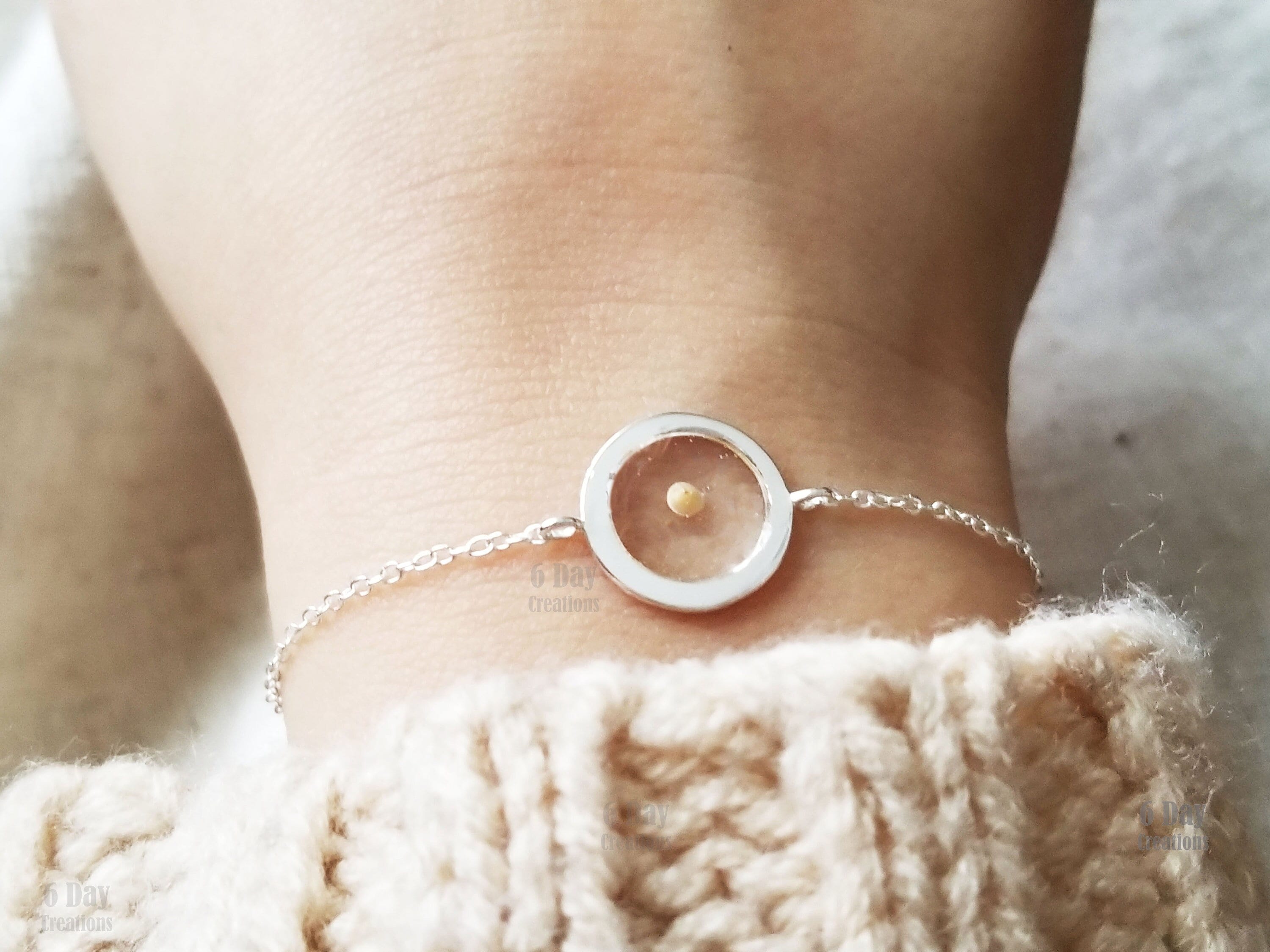 ONEFINITY Bracciale Con Seme Di Senape E Fede | Argento Sterling 925 | Gioiello Religioso Unisex | Regalo Natale