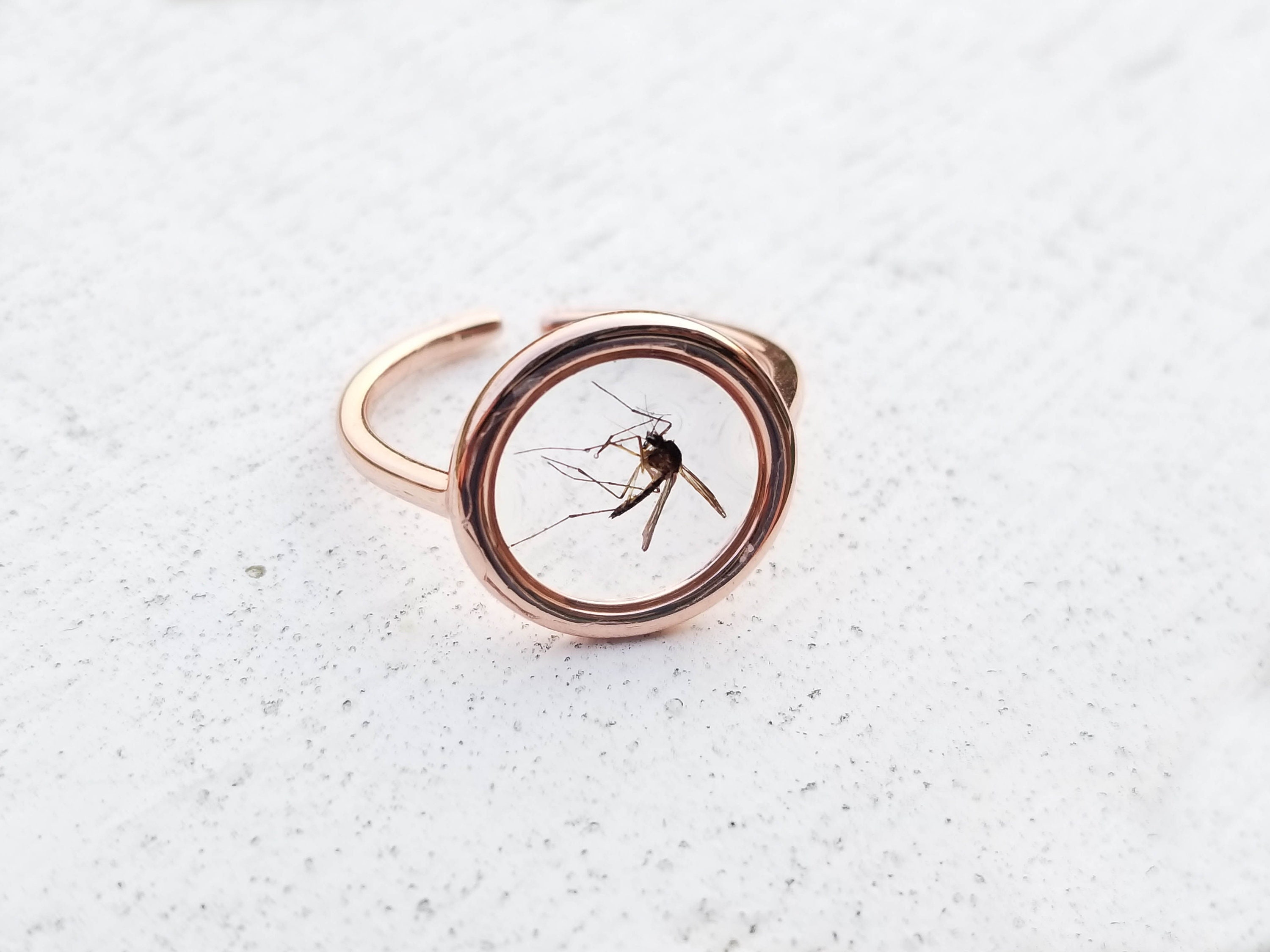 REAL mosquito ring adjustable bug jewelry handmade | Etsy